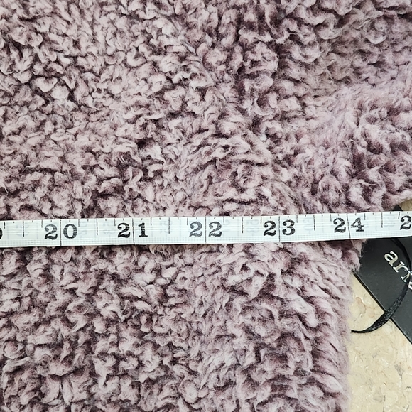 Aria & Clara Oversized Hooded Teddy Sherpa Jacket Coatigan Dk Plum Size MEDIUM - Picture 9 of 10